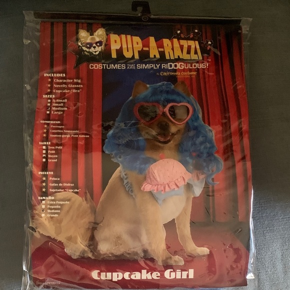 Pup-A-Razzi Cupcake Girl Dog Costume - Blue and Pink - Picture 1 of 7